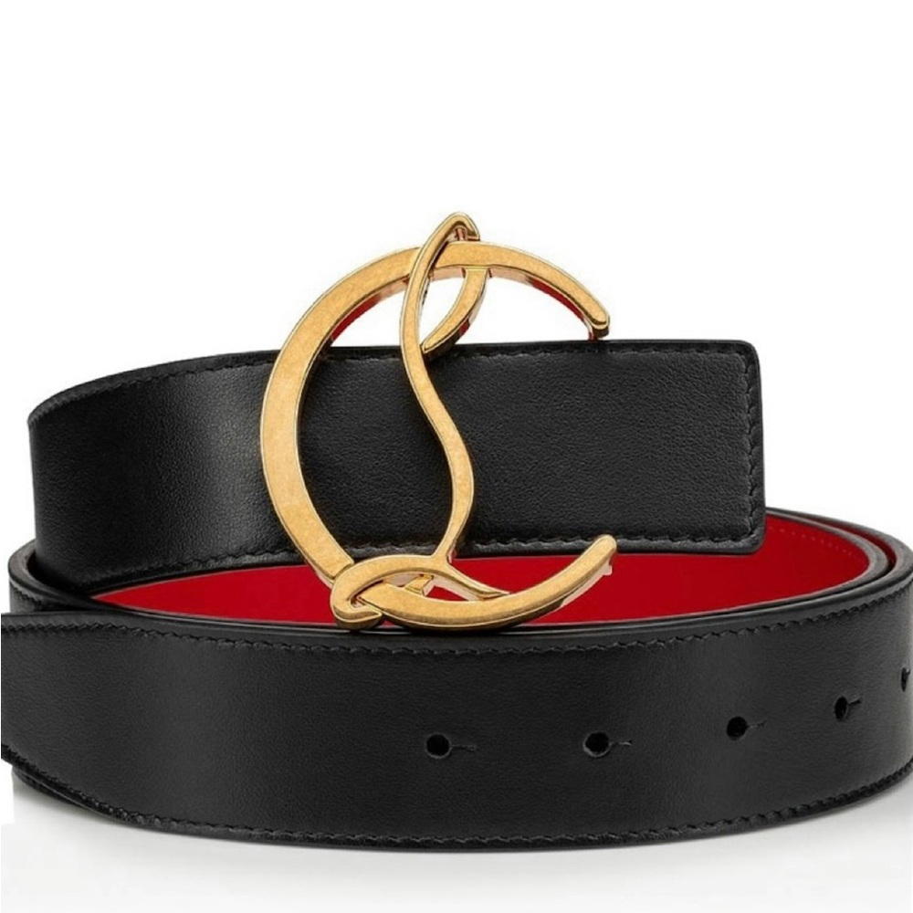 Christian Louboutin CL Logo 
Belt - Calf leather - Black